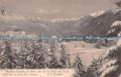 R248298 Montana Vermala en Hiver vue sur la Valee du Rhone et le Simplon 2063 Ed