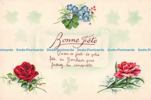 R250367 Bonne Fete Flowers M D Serie 4250 1952