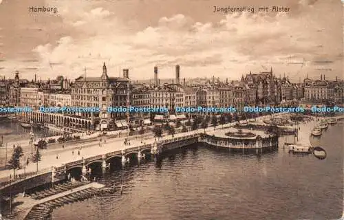 R245729 Hamburg Jungfernstieg mit Alster Arthur Friedrich Postkarte 1911