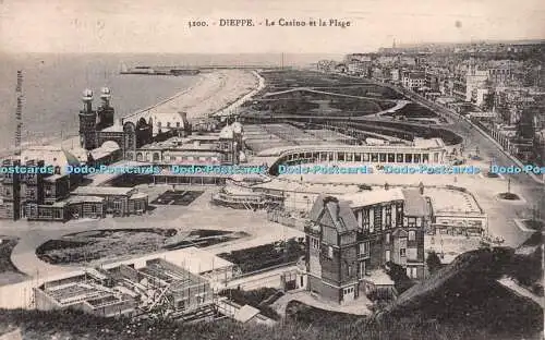 R245738 Dieppe Le Casino et la Plage L Vidiere Postkarte 1929