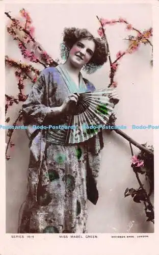 R250505 Miss Mabel Green Fan Davidson Bros Glossyphoto Series 1614 1906