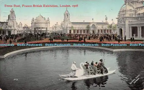 R246824 London Swan Boat Franco British Exhibition Valentine Official FB Seal 19