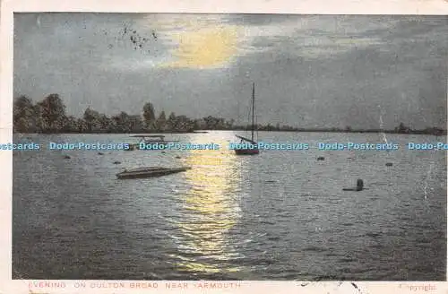 R246886 Nahe Yarmouth Abend auf Oulton Broad G D und D Postkarte 1907