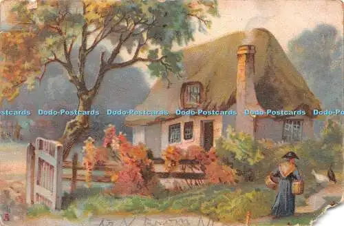 R247258 Hausgänse Frau mit Körben Tuck Continental Serie 4107 1903