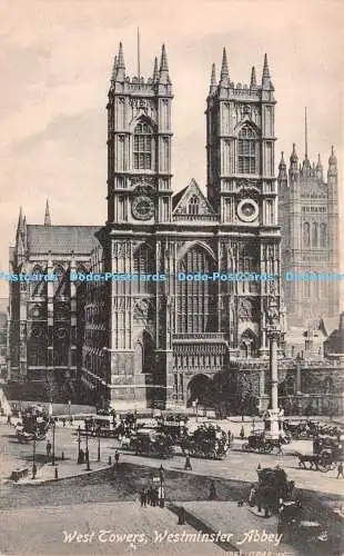 R251408 Westminster Abbey West Towers Valentines Serie