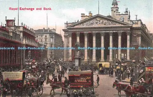 R249450 Royal Exchange and Bank Postcard