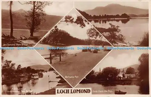 R249586 Loch Lomond Balmaha Pier Ben Lomond von Tarbet Luss Bay und Ben Lomond