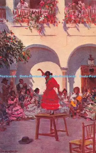 R251605 Barcelona Juan Barguno Frau tanzt auf Tisch Juerga Gitana M Bertuchi