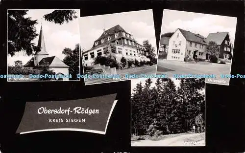 R249634 Obersdorf Rodgen Kreis Siegen Kirchpartie Berg Hotel Ortspartie Waldpart