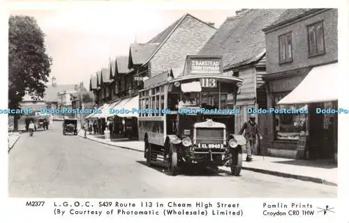 R249748 L G O C Route 113 in Cheam High Street Pamlin-Drucken mit freundlicher Genehmigung von Foto