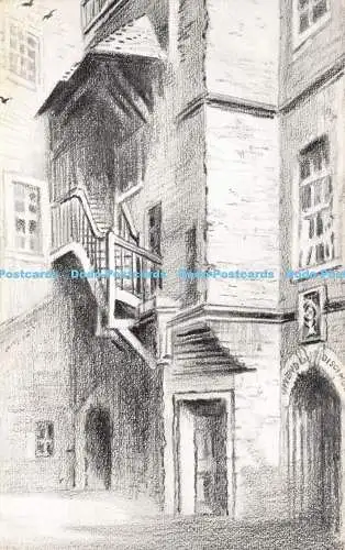 R251883 Edinburgh Old Staircase Riddles Court Historic Buildings Castle Series