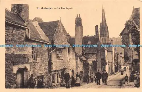 R250188 Quimper La Rue Royale Sammlung Villard Postkarte