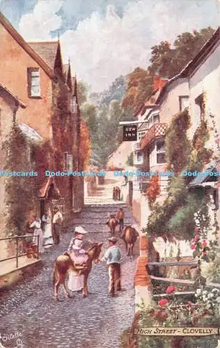 R252331 Clovelly High Street Tuck Oilette Postkarte 7233