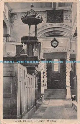R252827 Whitby Interior Parish Church Nr. 1 Postkarte