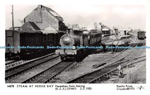 R256199 M878 Steam at Herne Bay Faversham Train verlässt K C F 31461 251953 Pamli