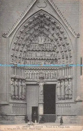 R253312 Amiens Cathedrale Portail de la Vierge doree L Caron Postkarte