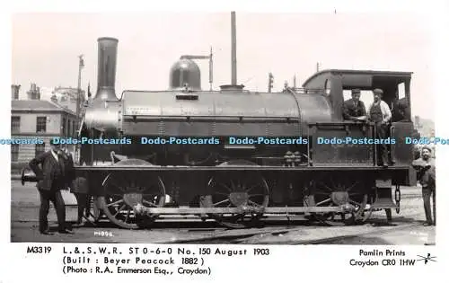 R256722 M3319 L und S W R ST 0 6 0 Nr 150 August 1903 Beyer Pfau 1882 R A Emm