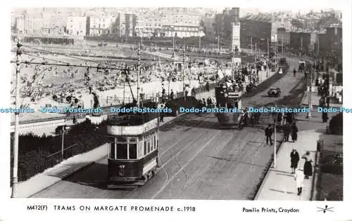 R255430 M412F Straßenbahnen auf Margate Promenade um 1918 Pamlin Drucke