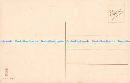 R257087 Gemälde Windmühle Sonnenuntergang Boot Fluss Postkarte M S B 426 Emes