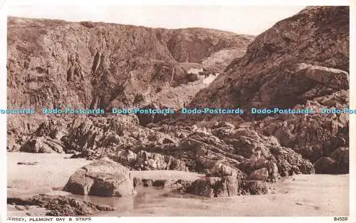 R255693 Jersey Plemont Bay and Steps 84559 Photochrom