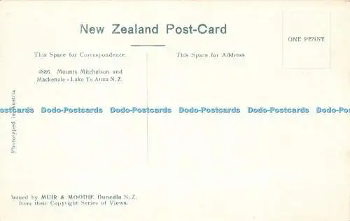 R260410 Halterungen Mitchelson und Mackenzie Lake Te Anau N Z Muir und Moodie Nr 4886