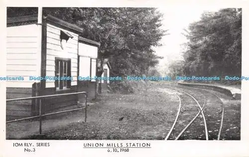 R256006 Iom Rly Serie Nr. 3 Union Mills Station  Breese Briefmarke limitierte Auflage