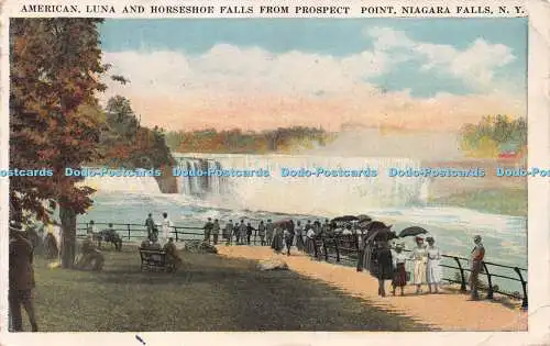 R257612 American Luna and Horseshoe Falls from Prospect Point Niagara Falls N Y