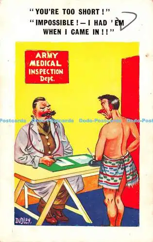 R262434 Comic Karte Man Doctor Army D Constance Dudley Nr 2305