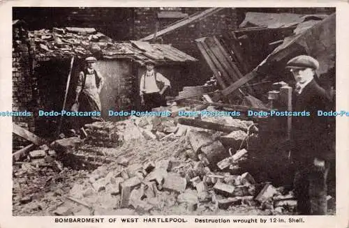 R259407 Bombardierung der Zerstörung von West Hartlepool durch 12 in Shell