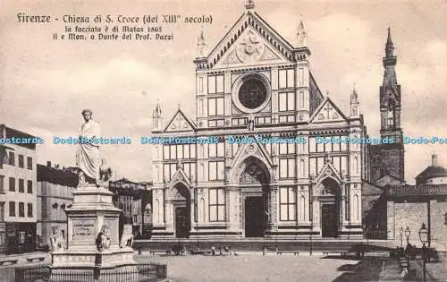 R257868 Firenze Chiesa di S Croce del XIIIo secolo la facciata e di Matas 1863 i