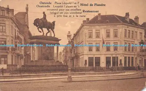 R261255 Ostende Place Leopold 1 Et l Hotel De Flandre Restaurant Phototypie A Do