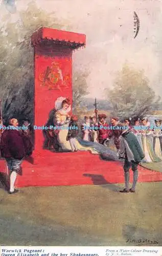 R262863 Warwick Festzug Queen Elizabeth und der Junge Shakespeares Das Aquarell