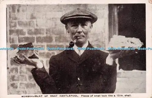 R259666 Bombardement of West Hartlepool Pieces of what look like a 12 In shell Po