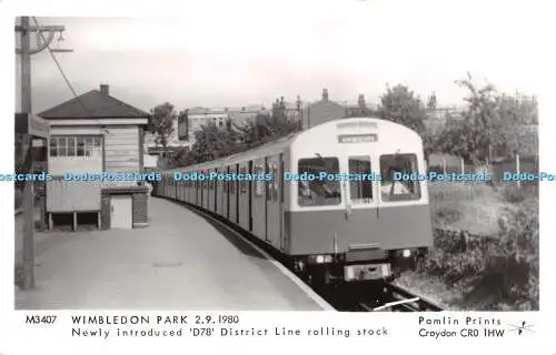 R259710 M3407 Wimbledon Park 2 9 1980 Neu eingeführt D78 District Line Pamlin