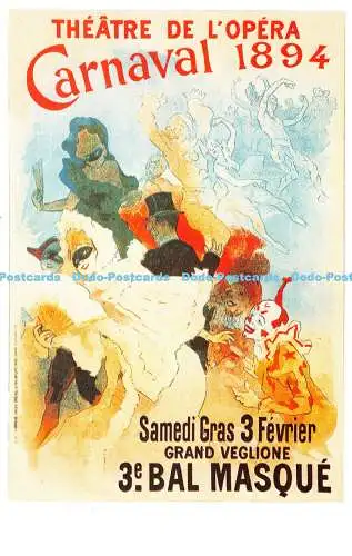 R262979 Theatre de L Opera Carnaval 1894 Jules Cheret Dalkeith Classic Poster Se
