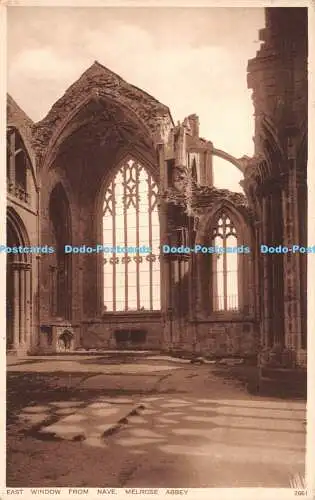 R263345 Melrose Abbey Ostfenster aus Kirchenschiff A R Edwards Postkarte 1947