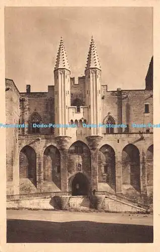 R263375 Avignon Entree principale avec les echauguettes Palais des Papes Avignon
