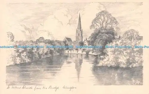 R261925 St Helens Church From The Bridge Abingdon W H Hooke