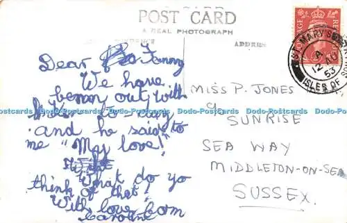 R263586 Der Pool am Abend Scilly Echtfoto Postkarte 1953