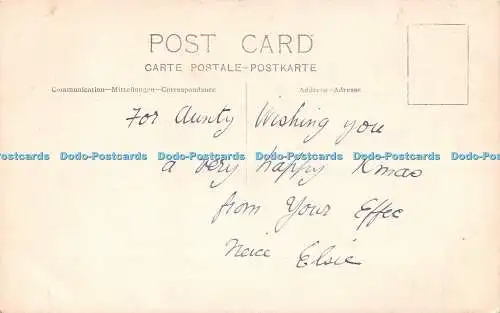 R263759 Frau im schwarzen Kleid und mit Hut und Gehstock J C Leaman