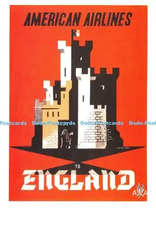 R264200 American Airlines to England E McKnight Kauffer Dalkeith Classic Poster