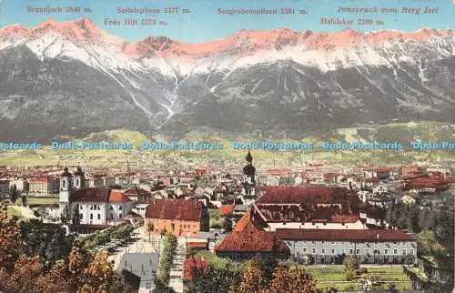 R266540 Innsbruck vom Berg Isel Brandjoch 2640m Sattelspitzen 2377m Frau Hitt