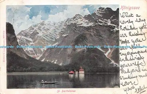 R266550 Königssee St. Bartholomae Rommler und Jonas Dresden 5638 Tric Post Carte