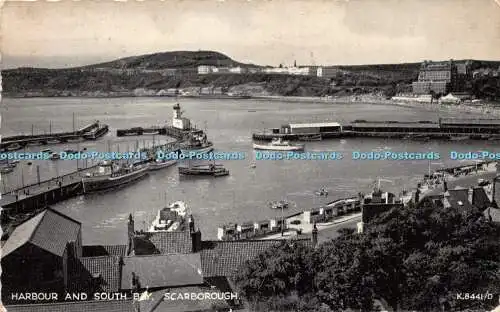 R266775 Hafen und South Bay Scarborough K 8441 D Silberesque Postkarte Valentin