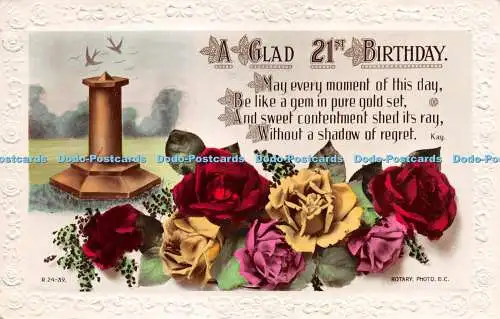 R266849 A Glad 21th Birthday R 24 39 Drehfoto E C Postkarte 1922