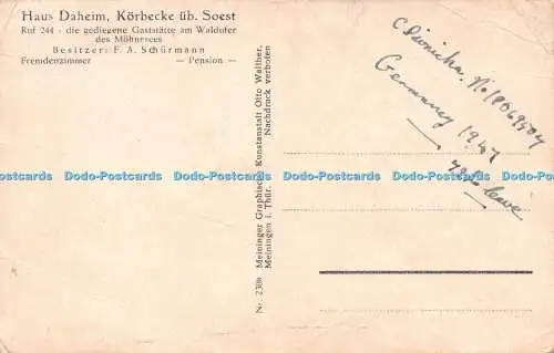 R266913 Haus Daheim Korbecke ub Soest Nr 2308 Meininger Graphische Kunstanstalt