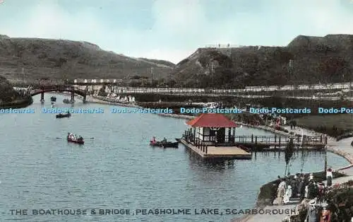 R267141 The Boathouse and Bridge Peasholme Lake Scarborough Elect Serie W G S