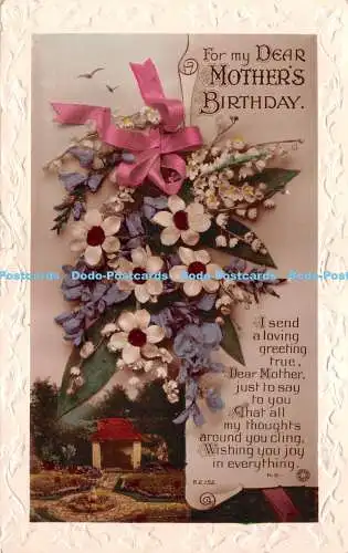 R265399 Für meine lieben Mütter Geburtstag Blumen mit rosa Band Drehfoto 1927