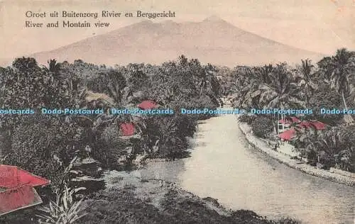R267453 Groet uit Buitenzorg Rivier en Berggezicht Fluss- und Bergansicht Nr 29
