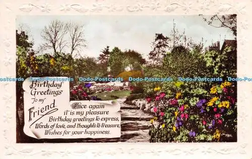 R265958 Geburtstagsgrüße an meinen Freund RP Postkarte 1938